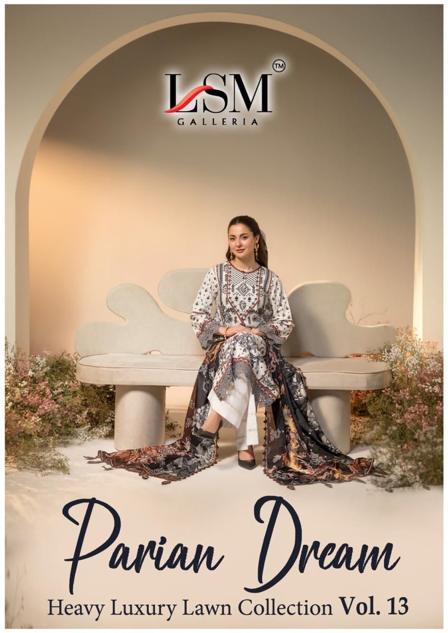Parian Dream Vol 13 Luxury Lawn Collection Lsm Galleria Karachi Salwar Suits Manufacturer