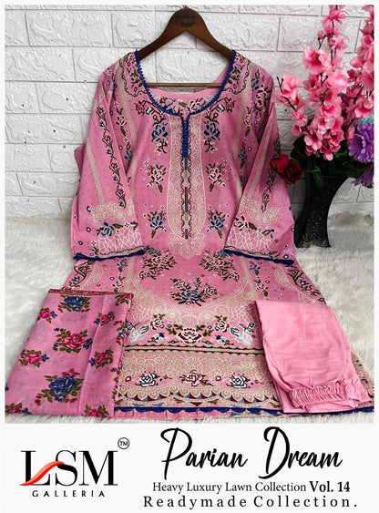 Parian Dream Vol 14 Luxury Lawn Collection Lsm Galleria Lawn Karachi Readymade Suits Supplier Ahmedabad