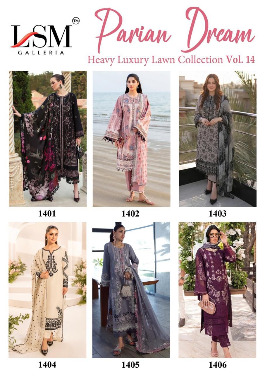 Parian Dream Vol 14 Luxury Lawn Collection Lsm Galleria Karachi Salwar Suits Manufacturer