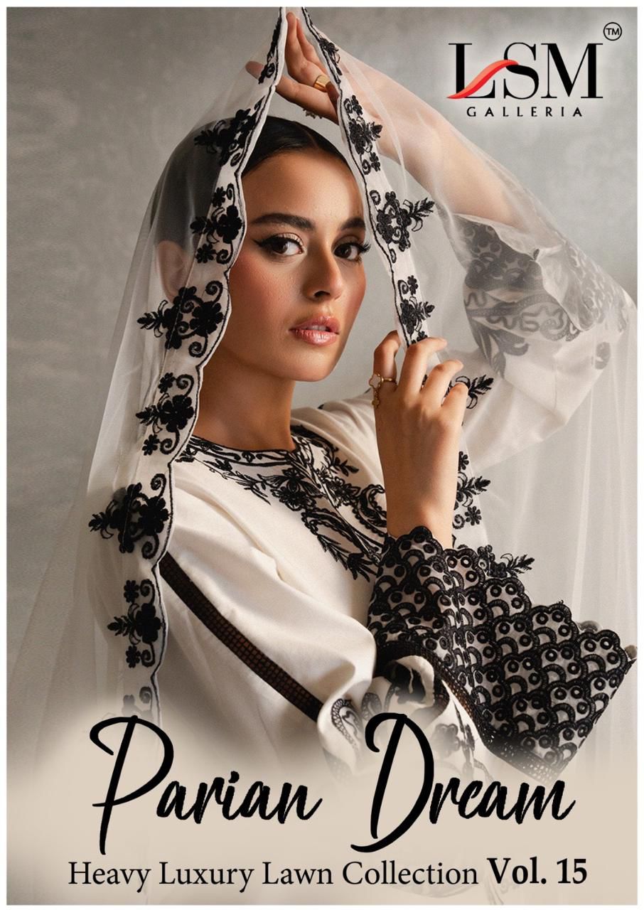 Parian Dream Vol 15 Luxury Lawn Collection Lsm Galleria Karachi Salwar Suits Supplier India
