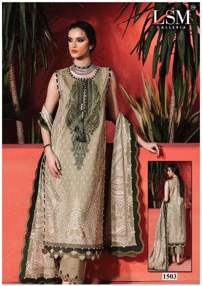 Parian Dream Vol 15 Luxury Lawn Collection Lsm Galleria Karachi Salwar Suits Supplier India