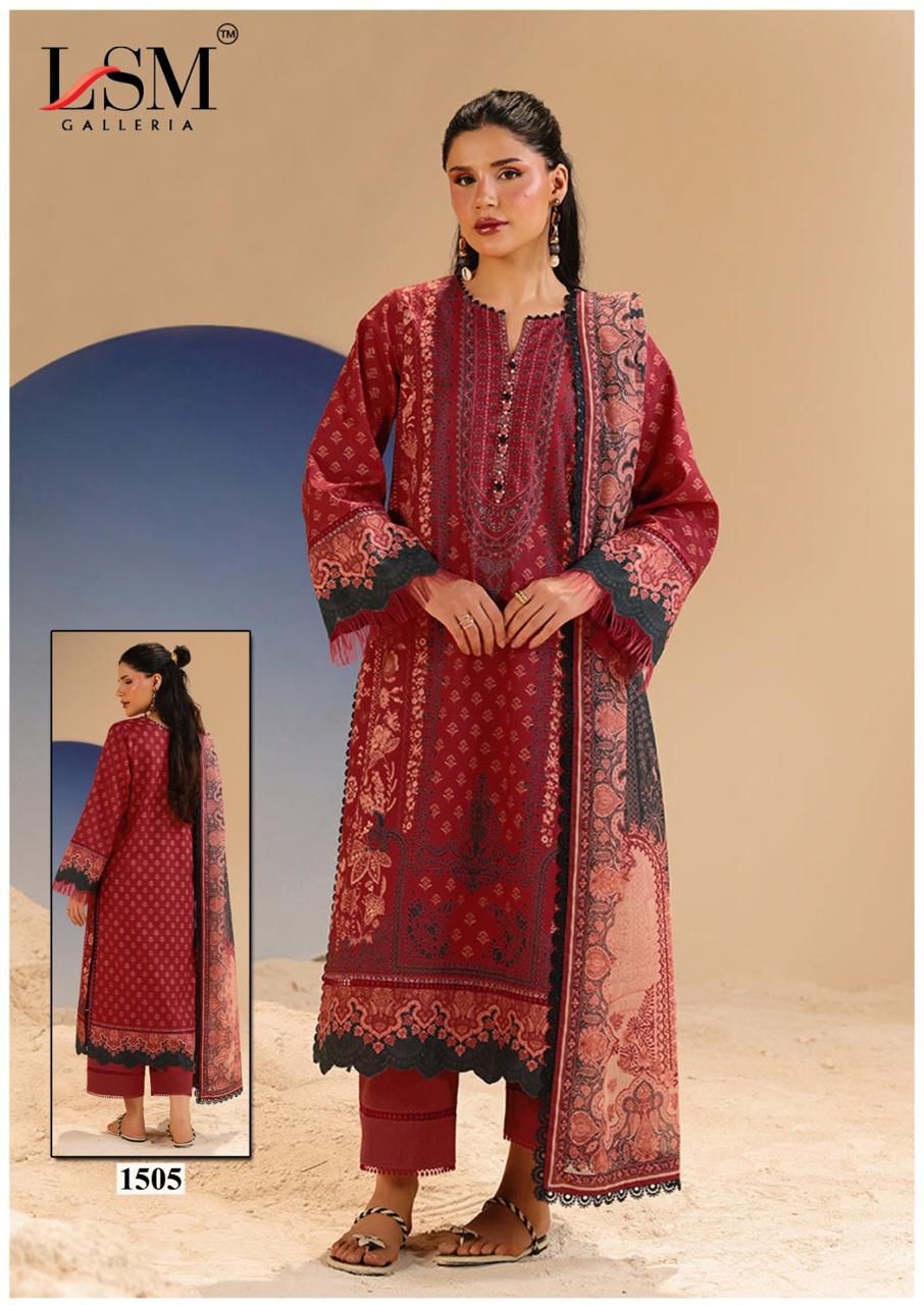 Parian Dream Vol 15 Luxury Lawn Collection Lsm Galleria Karachi Salwar Suits Supplier India