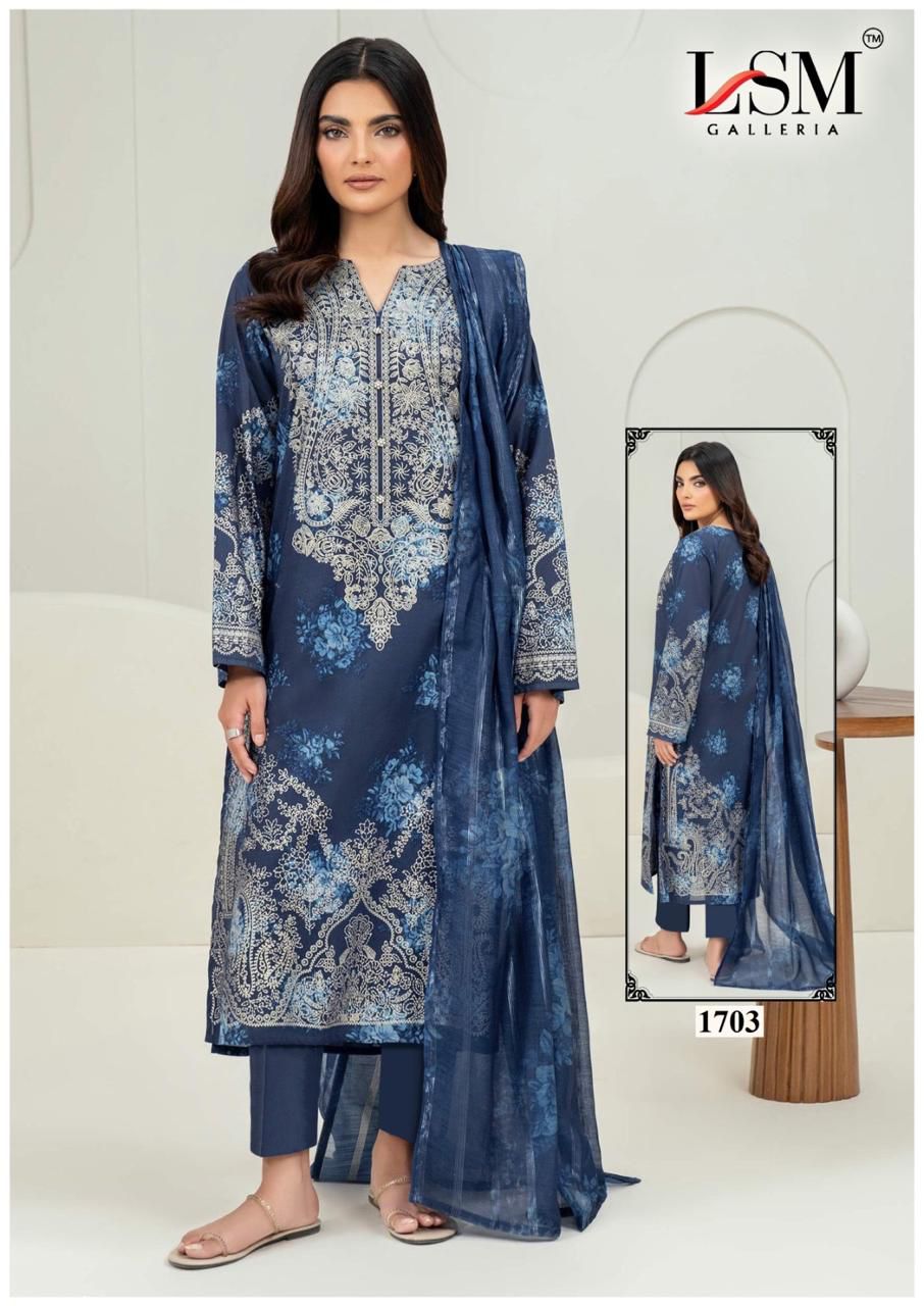 Parian Dream Vol 17 Heavy Luxury Lawn Collection Lsm Galleria Cotton Karachi Readymade Suits Wholesaler Ahmedabad