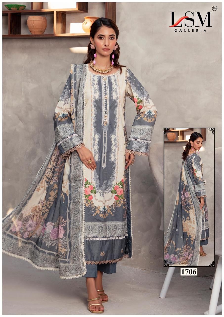 Parian Dream Vol 17 Heavy Luxury Lawn Collection Lsm Galleria Cotton Karachi Readymade Suits Wholesaler Ahmedabad