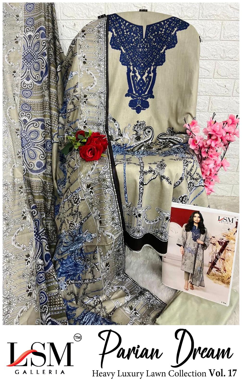 Parian Dream Vol 17 Luxury Lawn Collection Lsm Galleria Karachi Salwar Suits Manufacturer