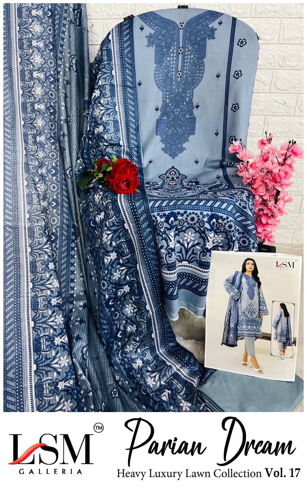 Parian Dream Vol 17 Luxury Lawn Collection Lsm Galleria Karachi Salwar Suits Manufacturer