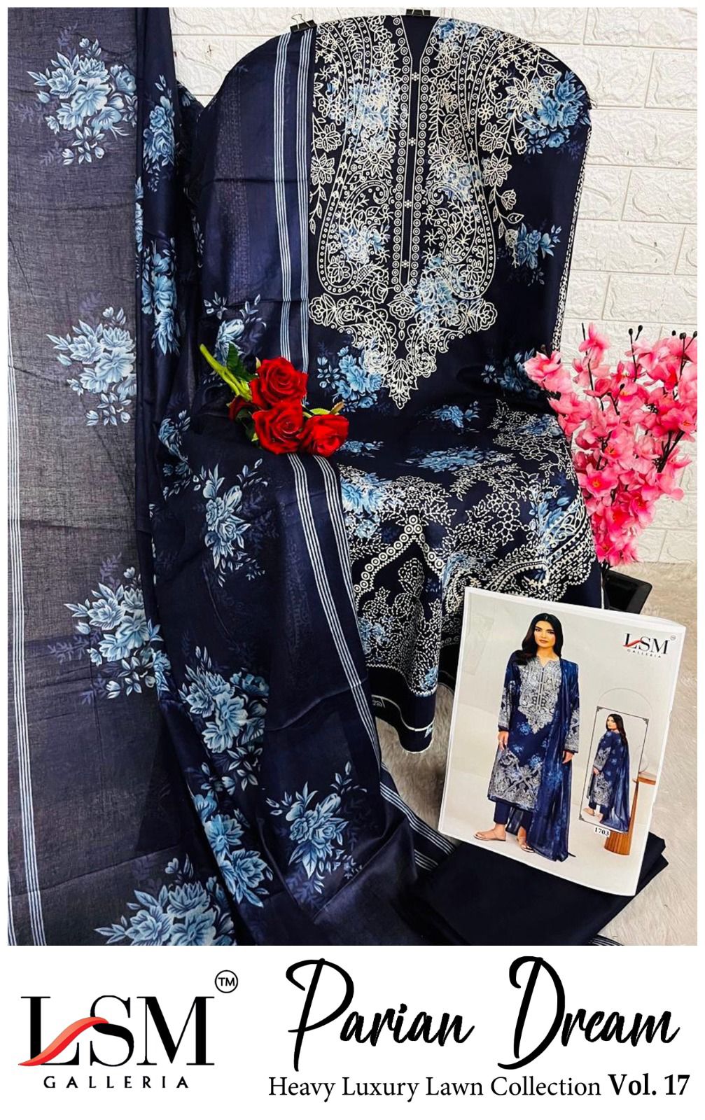 Parian Dream Vol 17 Luxury Lawn Collection Lsm Galleria Karachi Salwar Suits Manufacturer