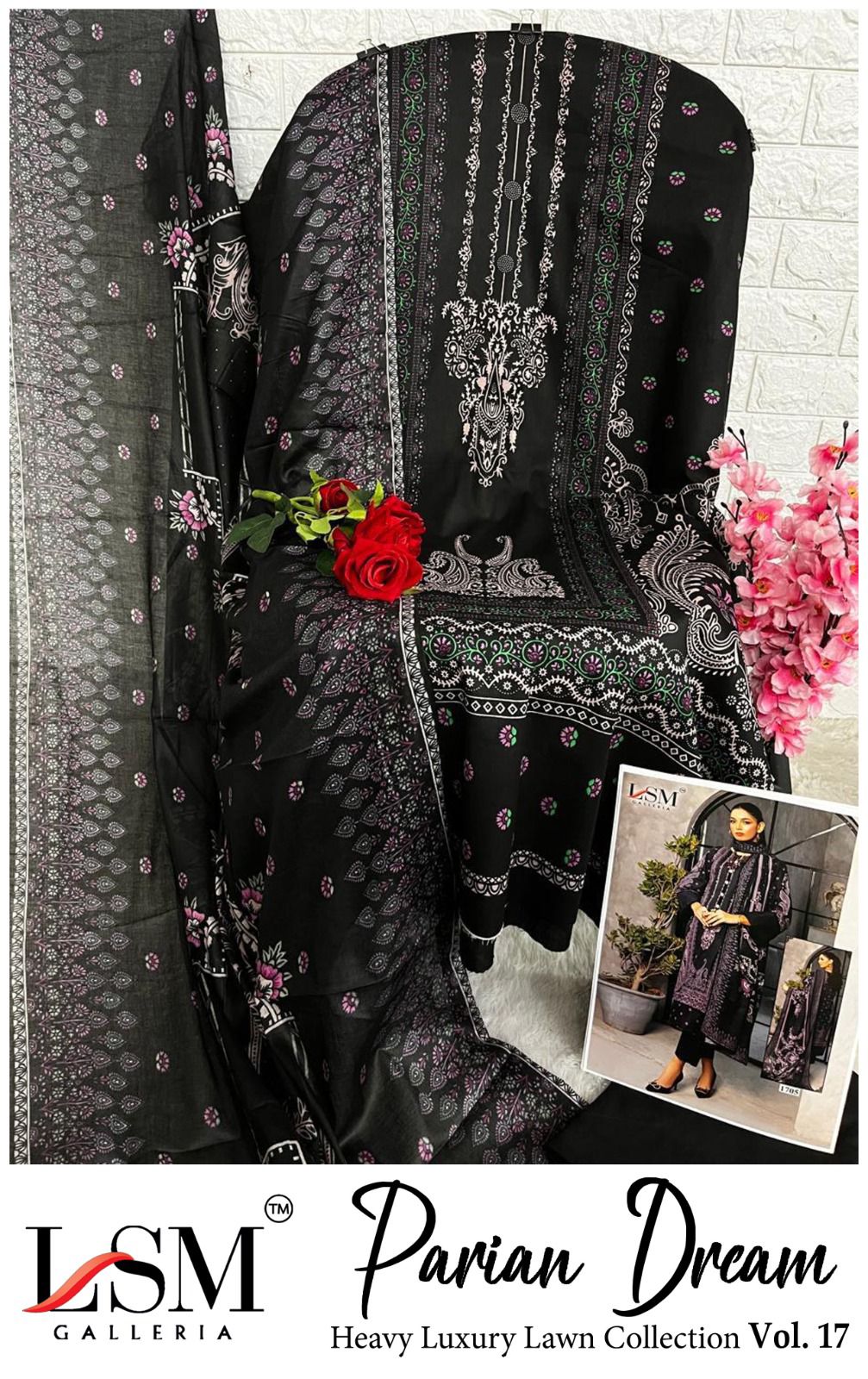 Parian Dream Vol 17 Luxury Lawn Collection Lsm Galleria Karachi Salwar Suits Manufacturer