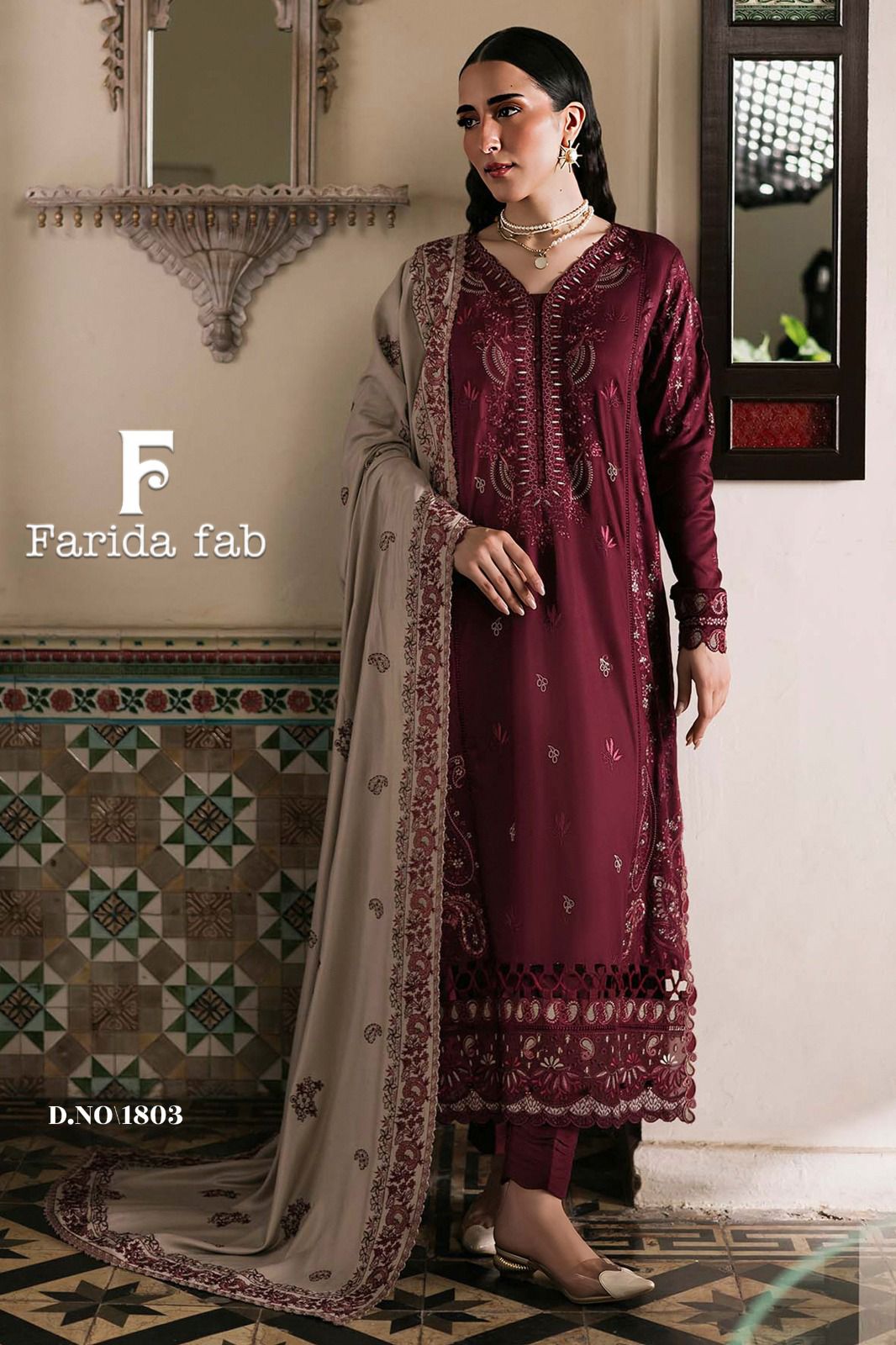 Parian Dream Vol 18 Heavy Luxury Lawn Collection Farida Fab Cotton Karachi Salwar Suits Manufacturer Gujarat