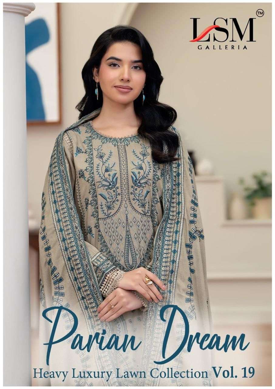 Parian Dream Vol 19 Luxury Lawn Collection Lsm Galleria Karachi Readymade Suits Exporter