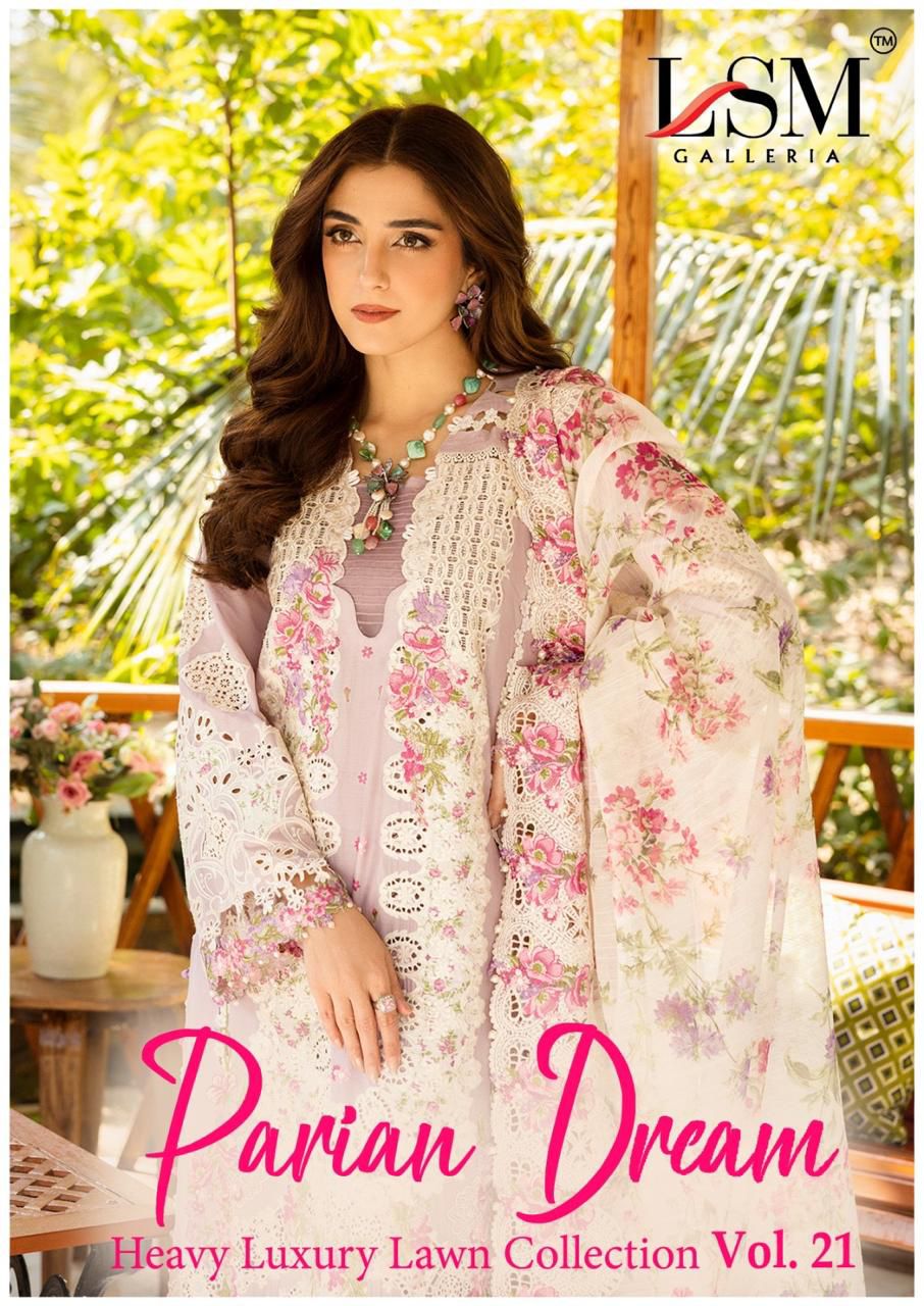 Parian Dream Vol 21 Lsm Galleria Lawn Karachi Salwar Suits Exporter India