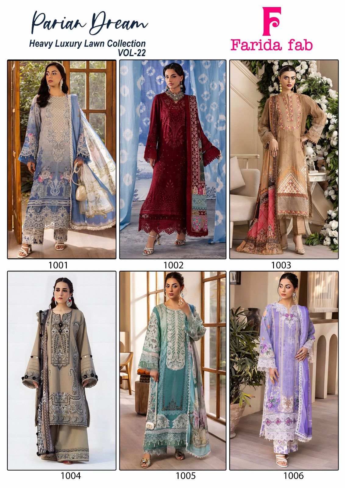 Parian Dream Vol 22 Farida Fab Mix Cotton Karachi Salwar Suits Supplier Gujarat