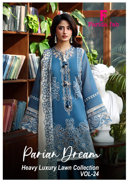 Parian Dream Vol 24 Farida Fab Lawn Cotton Karachi Salwar Suits Supplier