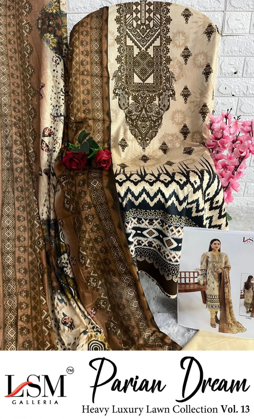 Parian Dream Vol 13 Luxury Lawn Collection Lsm Galleria Karachi Salwar Suits Manufacturer