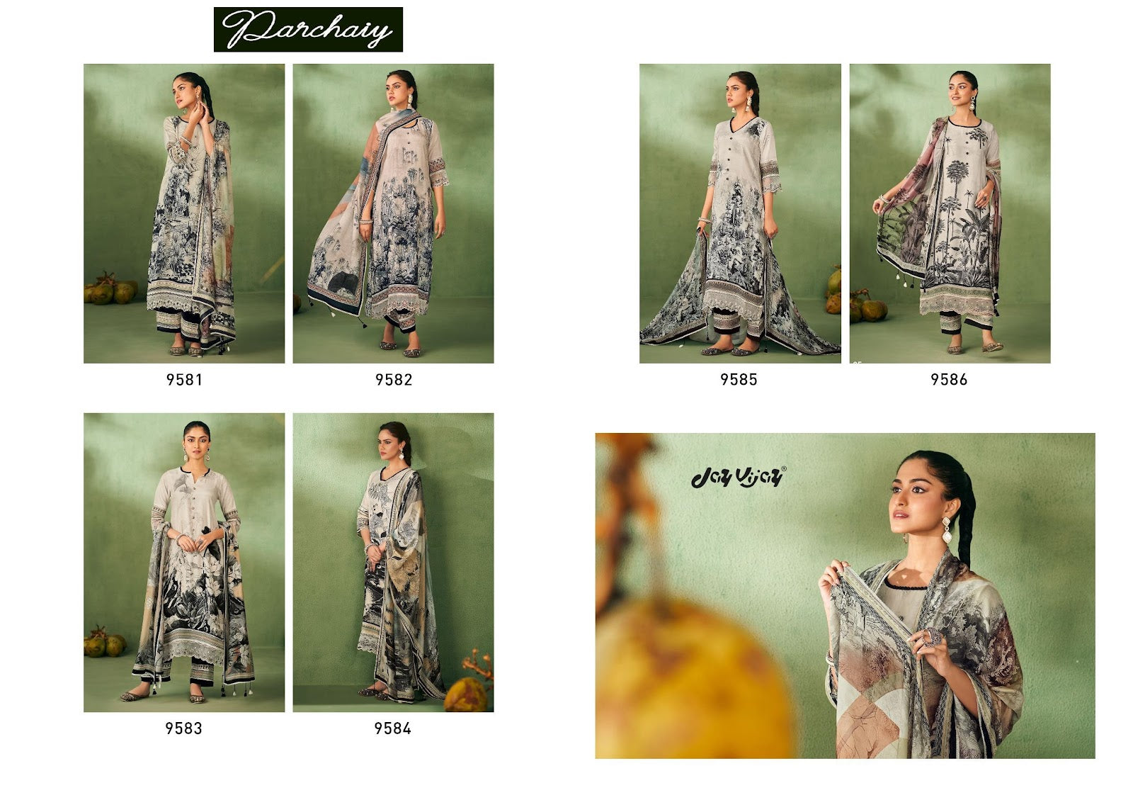 Parichaiy Jay Vijay Pure Muslin Pant Style Suits Wholesale Rate