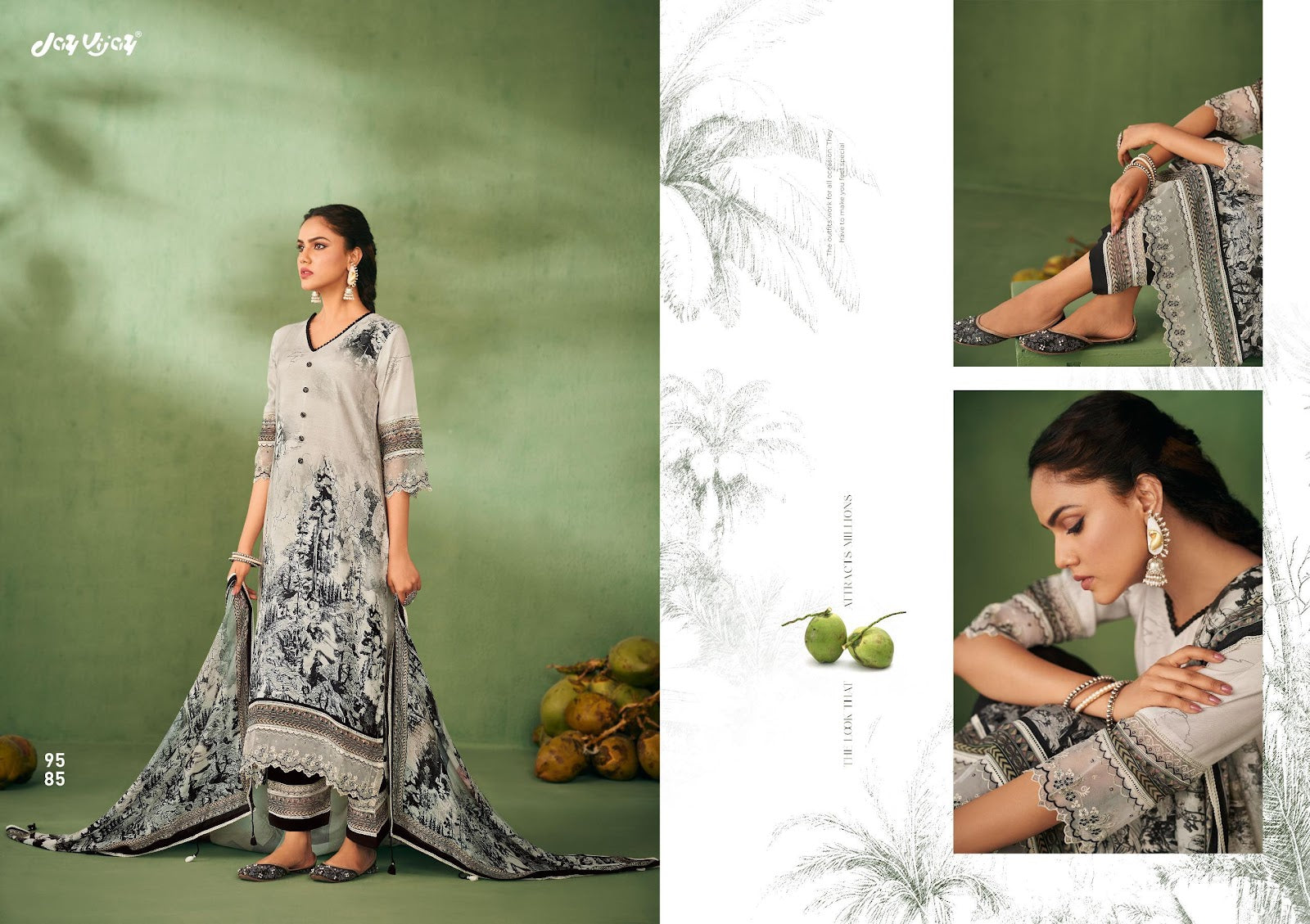 Parichaiy Jay Vijay Pure Muslin Pant Style Suits Wholesale Rate