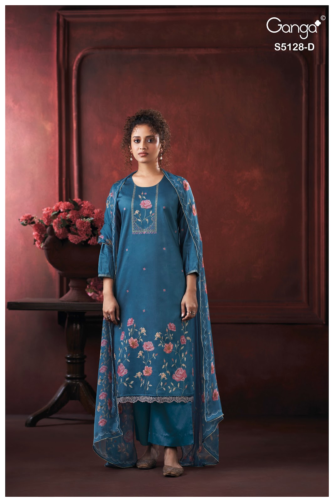 Paridhi S5128 Ganga Cotton Satin Pant Style Suits Exporter Gujarat