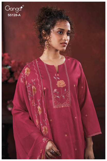 Paridhi S5128 Ganga Cotton Satin Pant Style Suits Exporter Gujarat