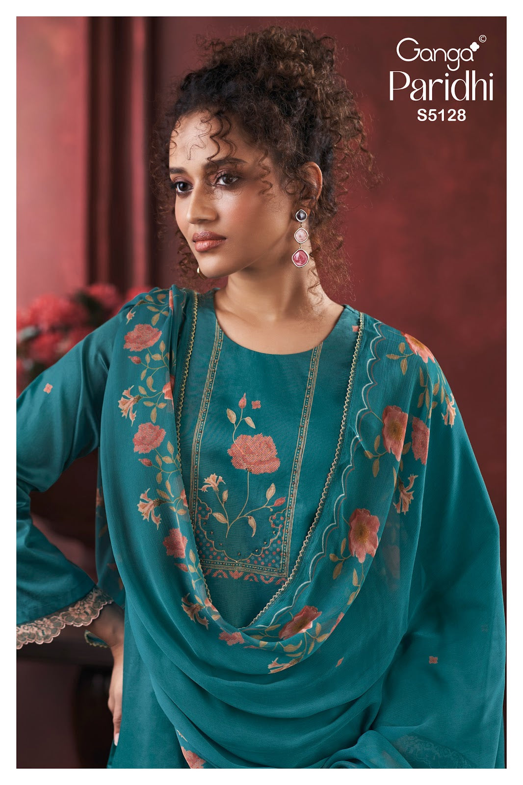 Paridhi S5128 Ganga Cotton Satin Pant Style Suits Exporter Gujarat