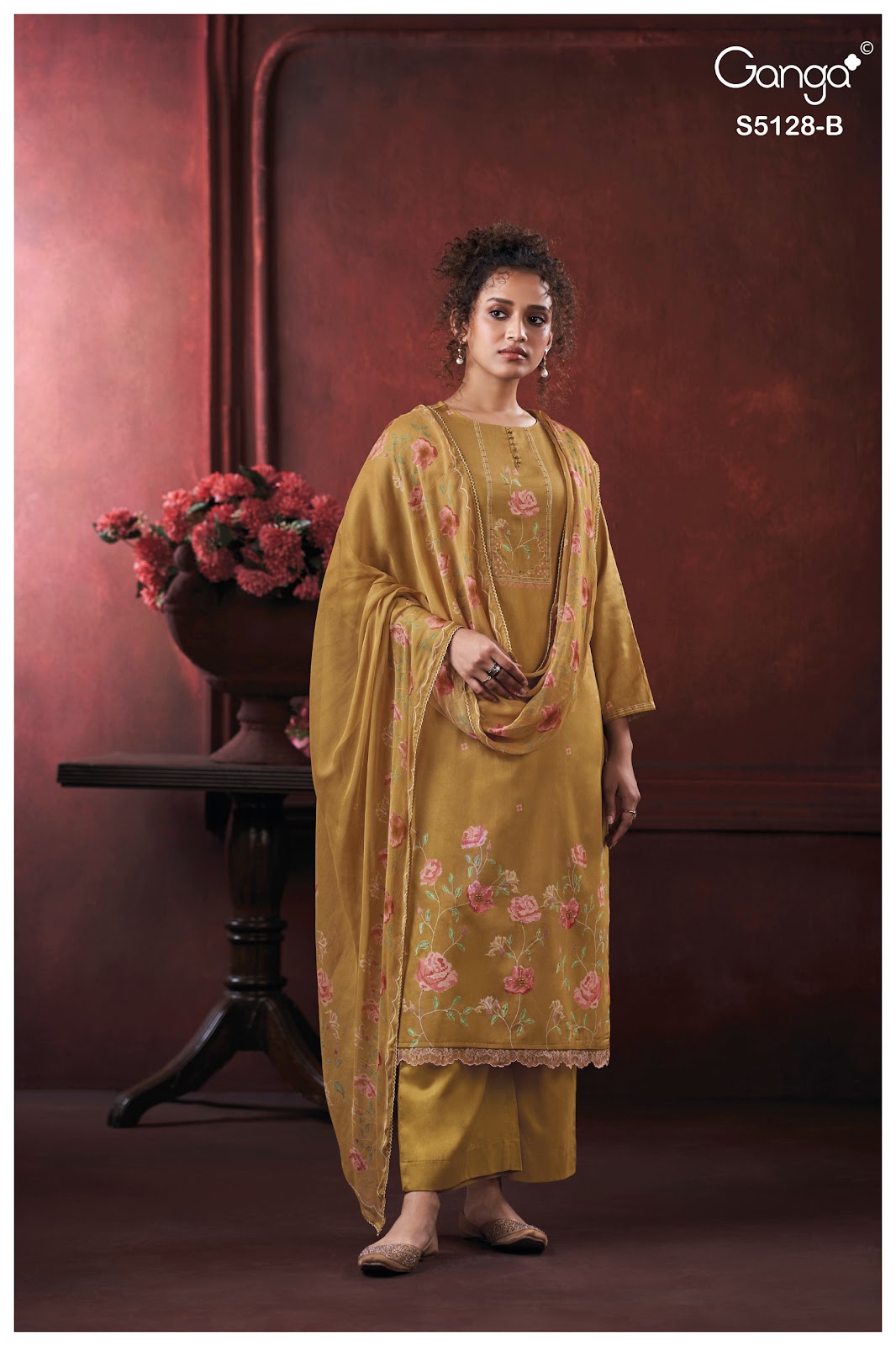 Paridhi S5128 Ganga Cotton Satin Pant Style Suits Exporter Gujarat