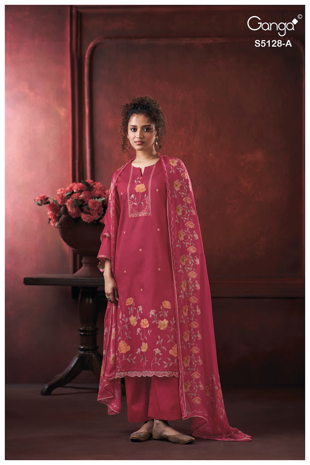 Paridhi S5128 Ganga Cotton Satin Pant Style Suits Exporter Gujarat