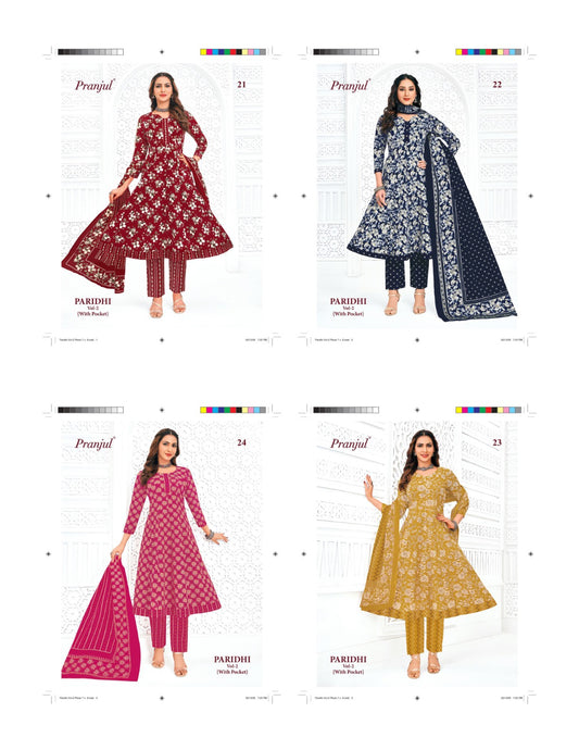 Paridhi Vol 2 Pranjul Cotton Readymade Anarkali Suits Supplier Gujarat