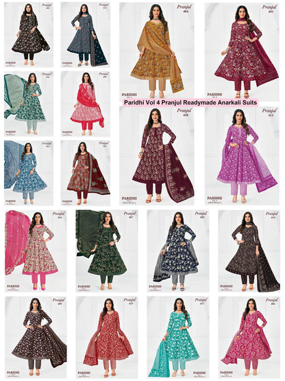 Paridhi Vol 4 Pranjul Cotton Readymade Anarkali Suits Wholesaler Ahmedabad
