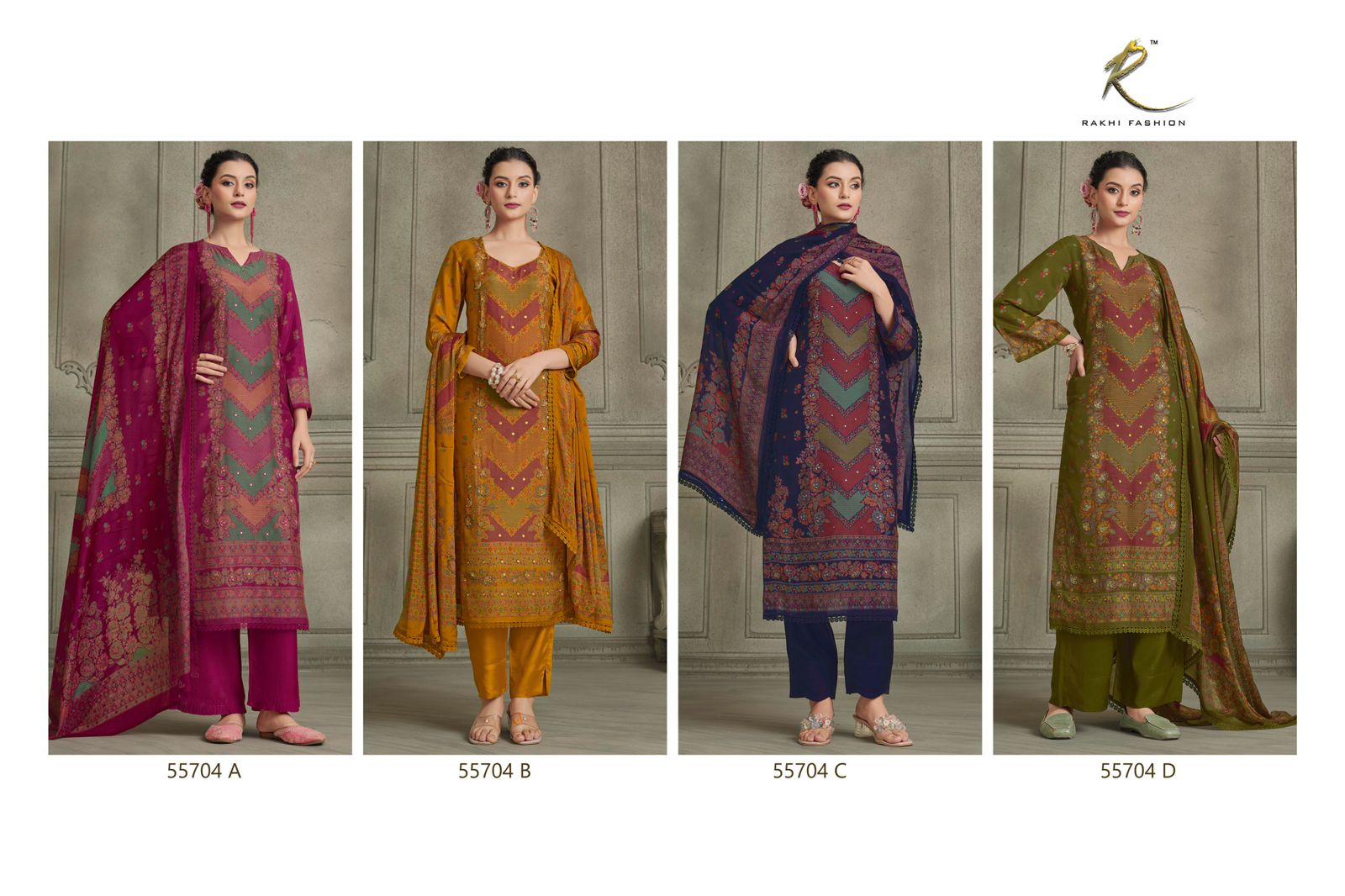 Parijat 55704 Rakhi Fashion Bemberg Pant Style Suits Manufacturer Gujarat