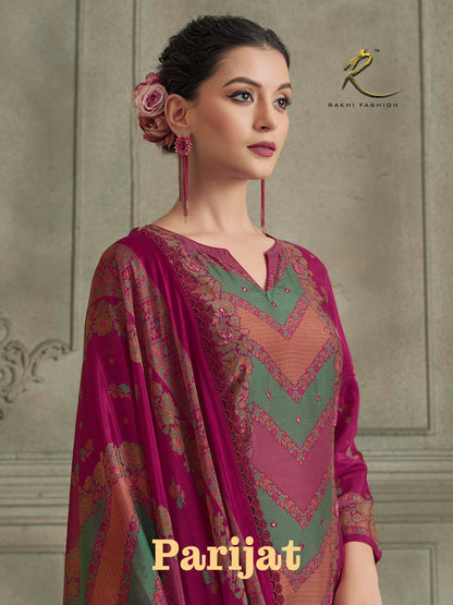 Parijat 55704 Rakhi Fashion Bemberg Pant Style Suits Manufacturer Gujarat