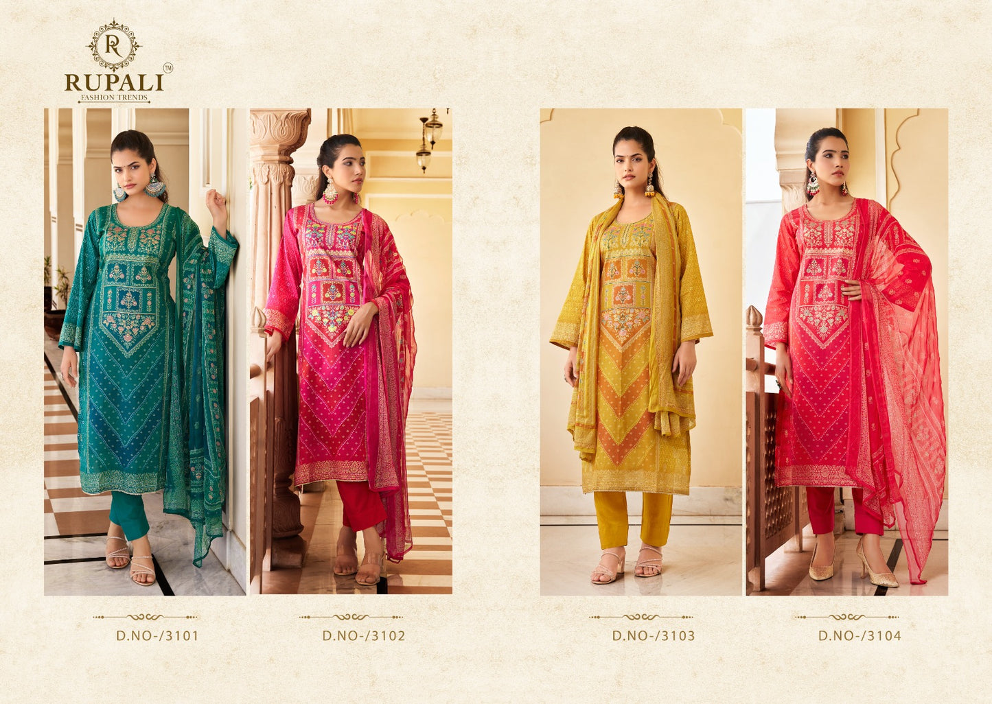 Parijat Rupali Pure Cotton Pant Style Suits Wholesaler