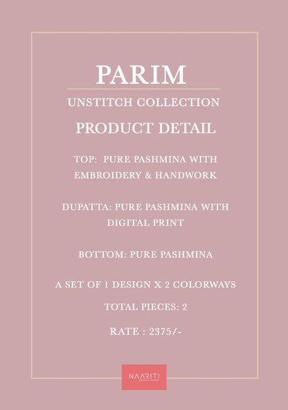 Parim Naariti Pashmina Suits Wholesaler