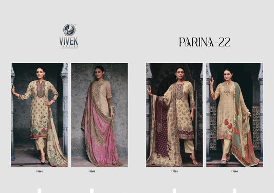 Parina Vol 22 Vivek Muslin Plazzo Style Suits Wholesaler India