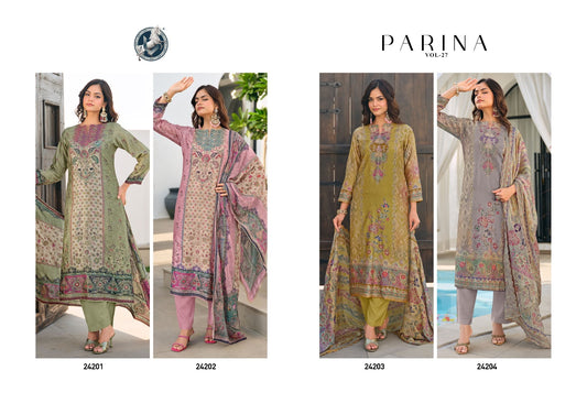 Parina Vol 27 Vivek Premium Bemberg Pant Style Suits Supplier Gujarat