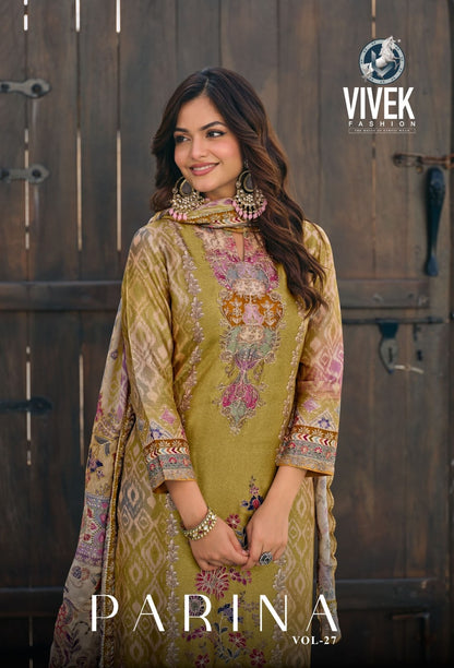 Parina Vol 27 Vivek Premium Bemberg Pant Style Suits Supplier Gujarat