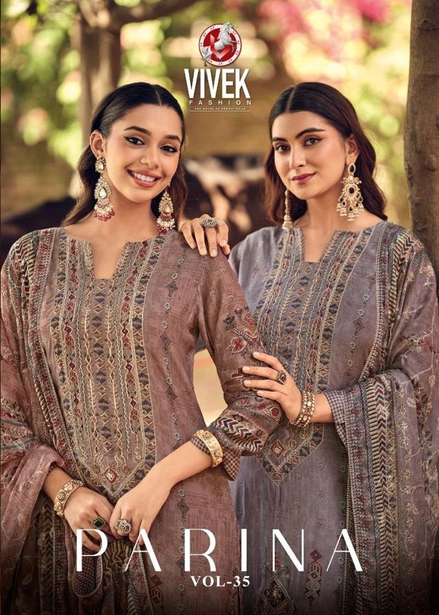 Parina Vol 35 Vivek Modal Silk Pant Style Suits Exporter Ahmedabad