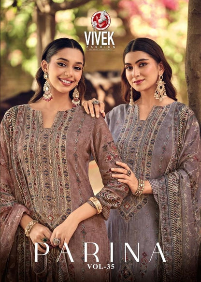Parina Vol 35 Vivek Modal Silk Pant Style Suits Exporter Ahmedabad