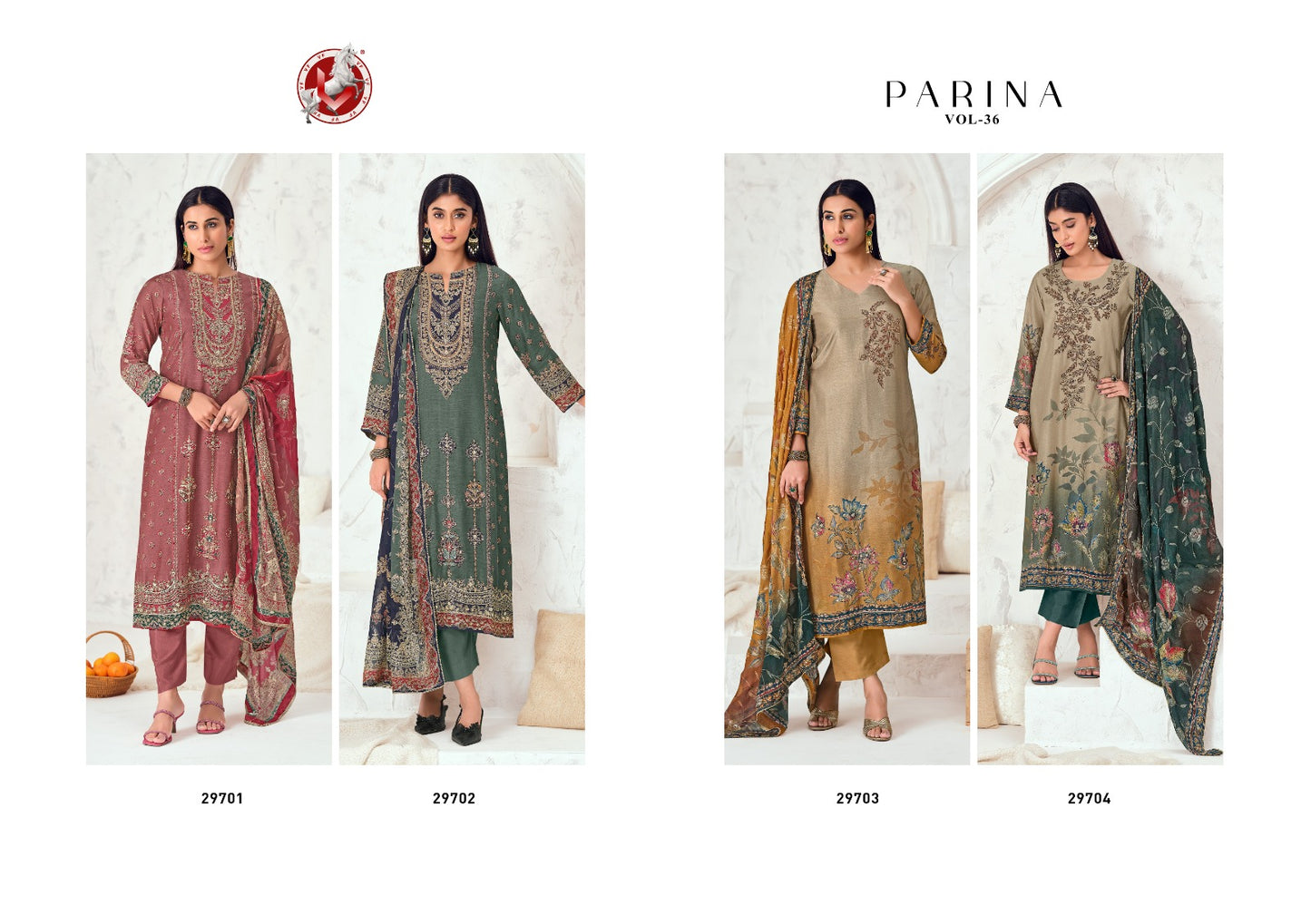 Parina Vol 36 Vivek Modal Silk Pant Style Suits Exporter India