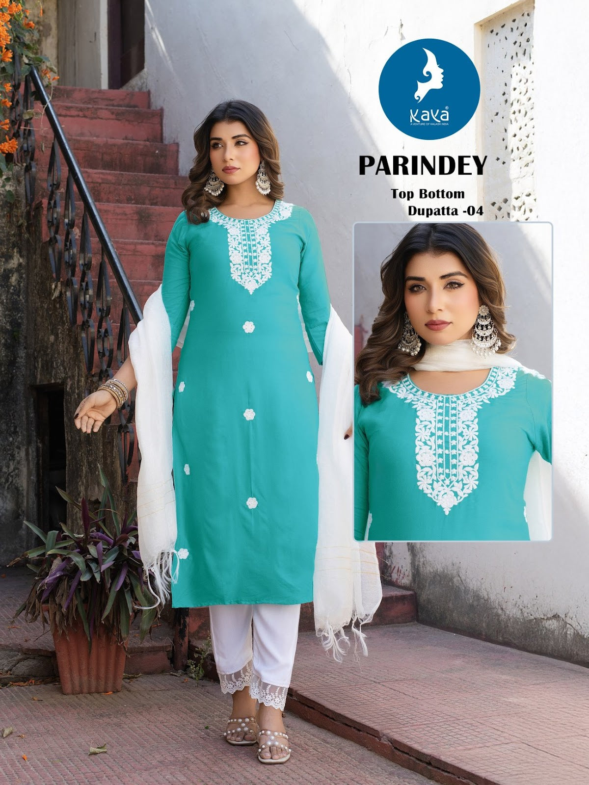 Parindey Kaya Reyon Readymade Pant Style Suits Exporter