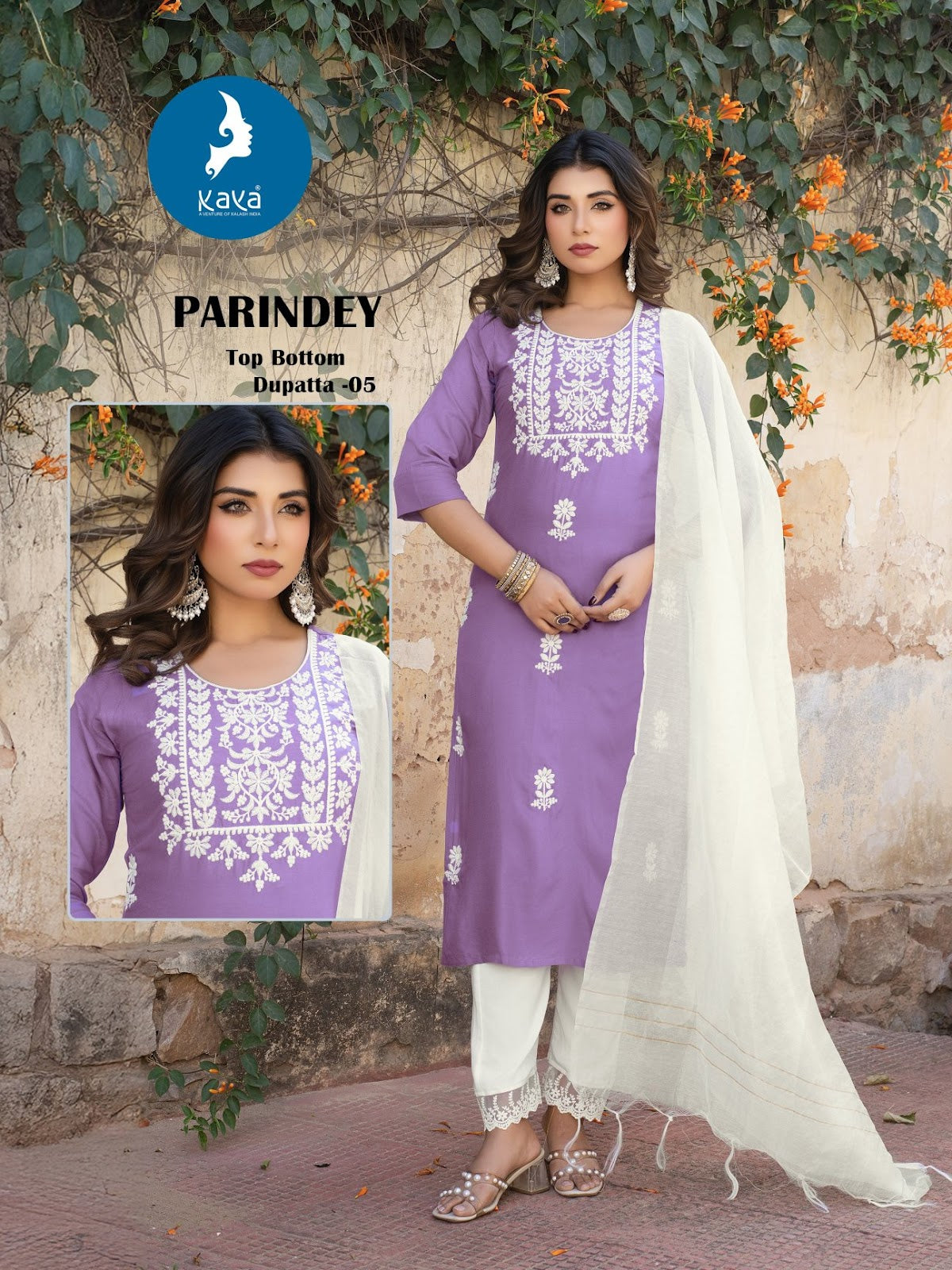 Parindey Kaya Reyon Readymade Pant Style Suits Exporter