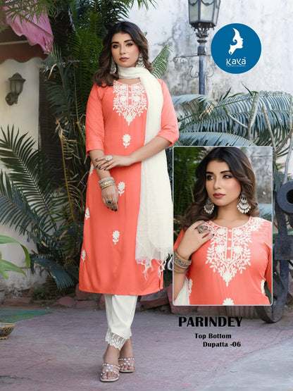 Parindey Kaya Reyon Readymade Pant Style Suits Exporter