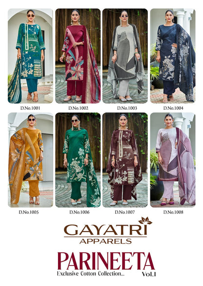 Parineeta Vol 1 Gayatri Jam Cotton Pant Style Suits Wholesale Price