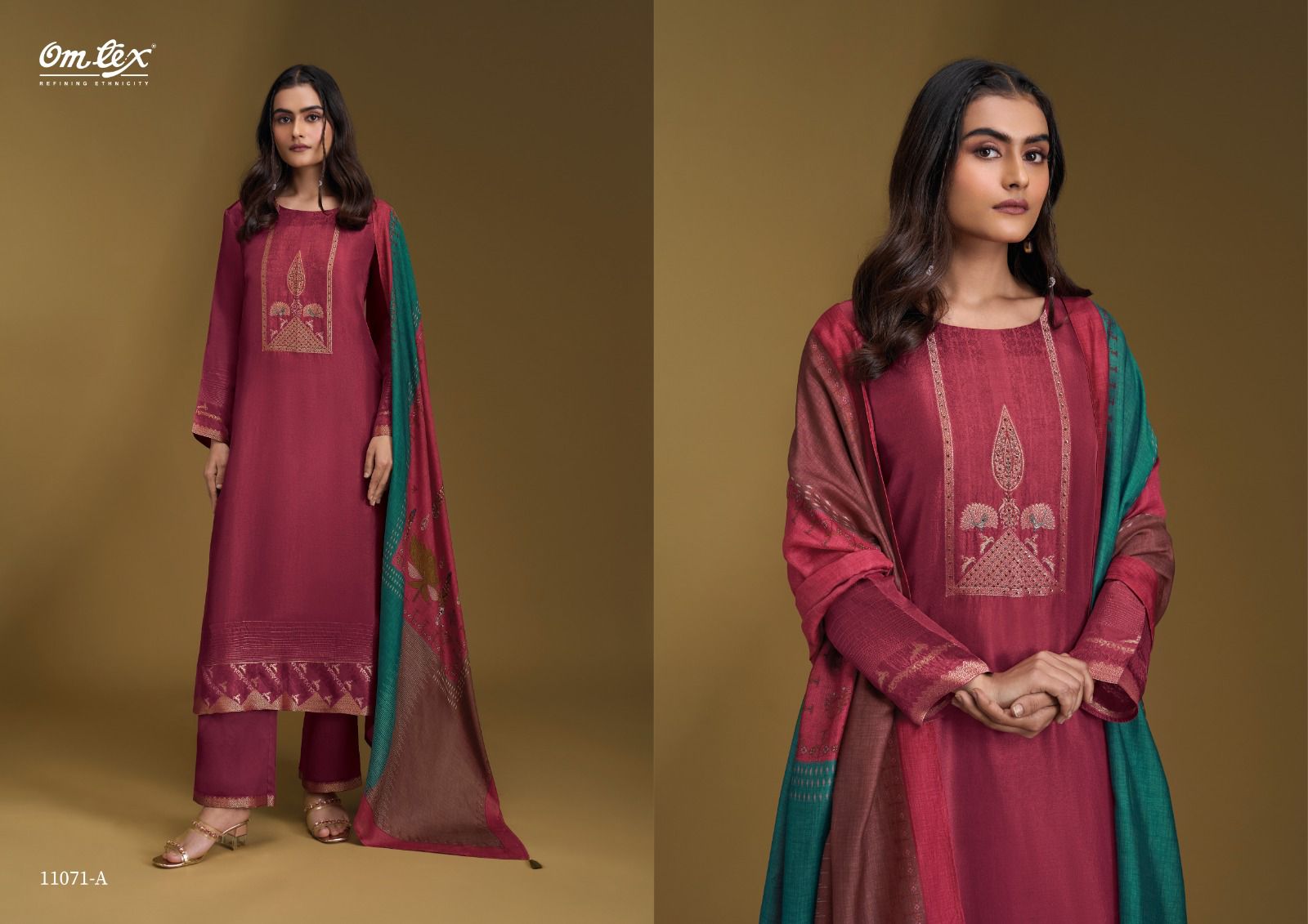 Parinita Omtex Russian Silk Pant Style Suits Supplier Gujarat