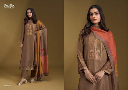 Parinita Omtex Russian Silk Pant Style Suits Supplier Gujarat