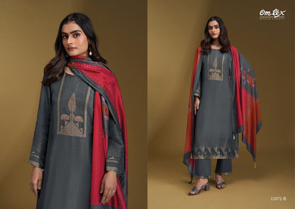 Parinita Omtex Russian Silk Pant Style Suits Supplier Gujarat