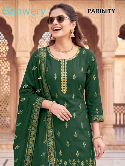 Parinity Banwery Rayon 14Kg Readymade Plazzo Style Suits Wholesale Rate