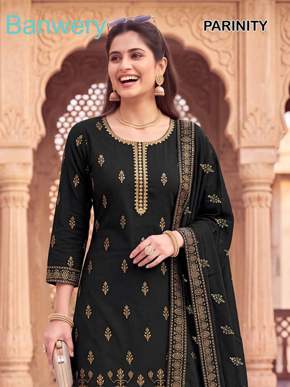 Parinity Banwery Rayon 14Kg Readymade Plazzo Style Suits Wholesale Rate