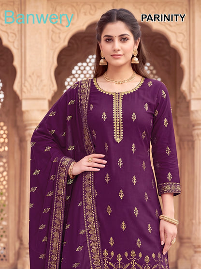 Parinity Banwery Rayon 14Kg Readymade Plazzo Style Suits Wholesale Rate