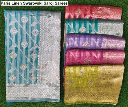 Paris Linen Swarovski Saroj Sarees Wholesale Price