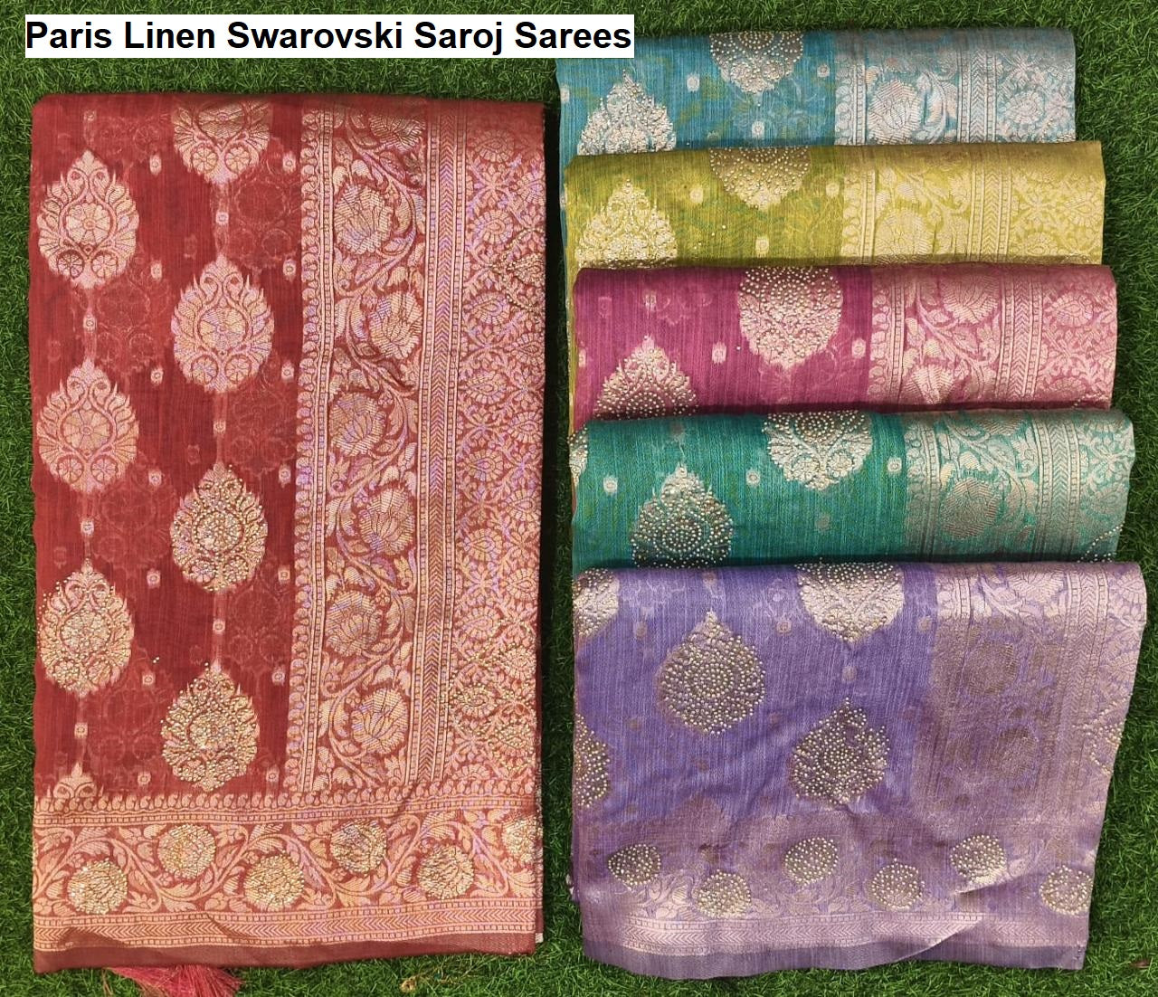 Paris Linen Swarovski Saroj Sarees Wholesale Price
