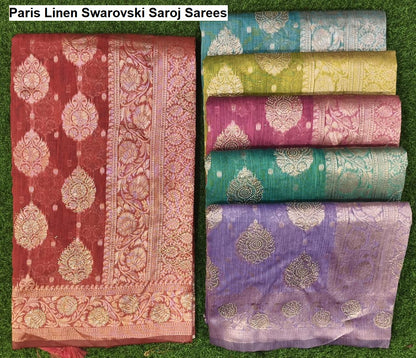 Paris Linen Swarovski Saroj Sarees Wholesale Price
